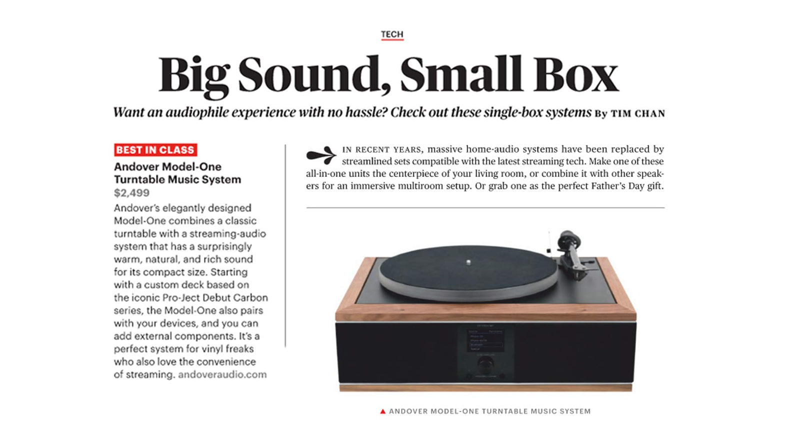 Model-One Receives "Best-in-Class" by Rolling Stone