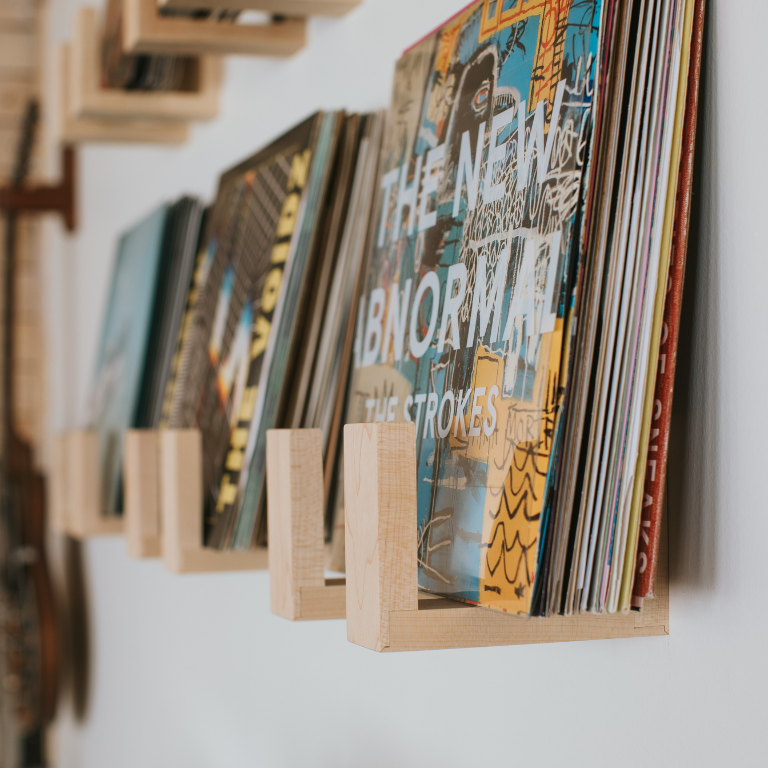 Flip Record Display Shelf