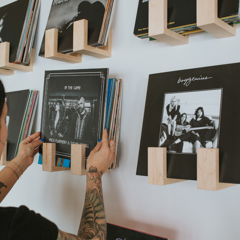 Flip Record Display Shelf
