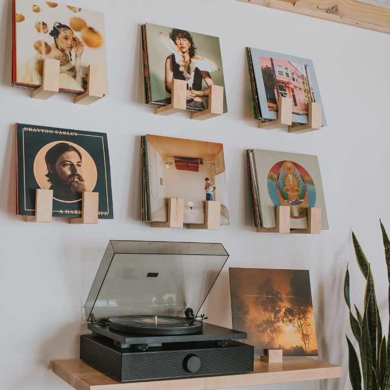 Flip Record Display Shelf