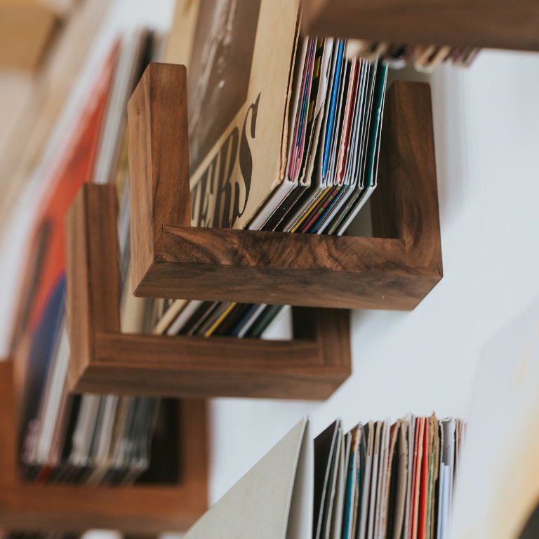Flip Record Display Shelf