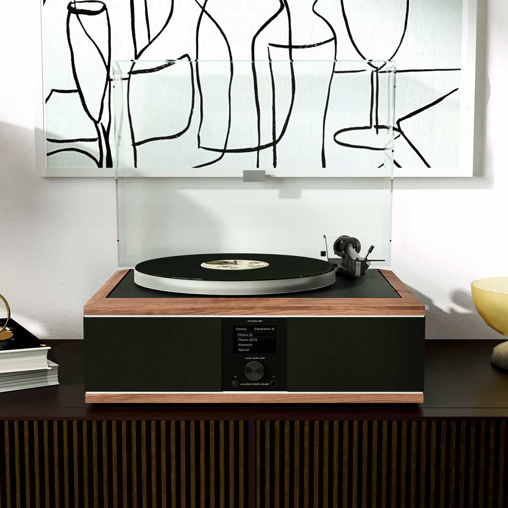 Andover-One Turntable, All-in-One Record Player Music System
